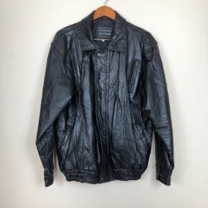 LEATHER Black Jacket XL